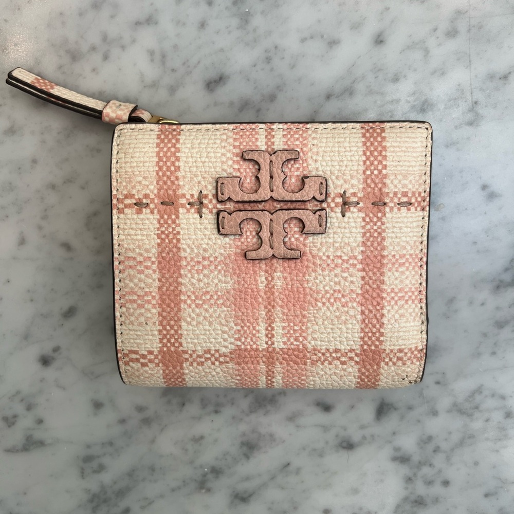 Tory Burch McGraw Bi-Fold Plaid Wallet